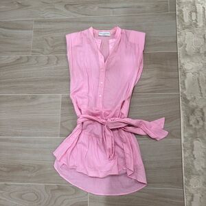 Stillwater Pink Sleeveless Button-Up Tunic Dress